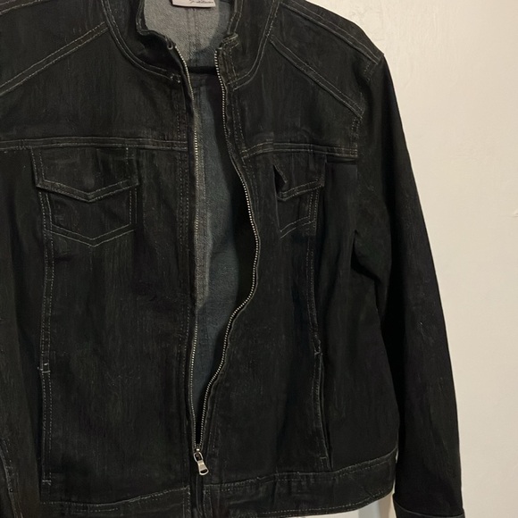 Chicos platinum cotton denim jacket Large - Picture 7 of 8